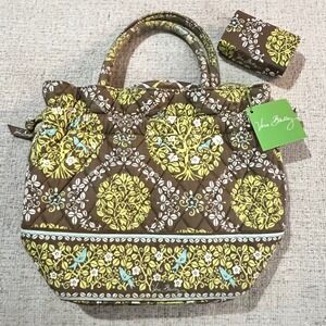 Vera Bradley Sittin In A Tree Draw String Handbag Purse & Cometic Case Retired